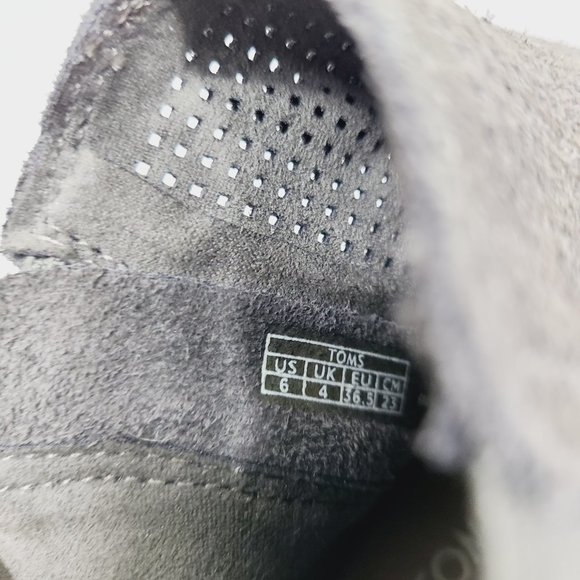 Toms Perforated Suede Peep Toe Majorka Bootie Heel - Picture 7 of 9